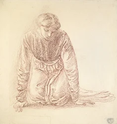 Kniende Figur einer Frau