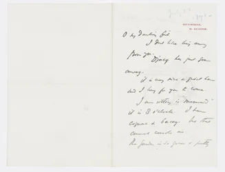 Brief an die Enkelin des Künstlers Angela Thirkell