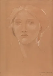 Studie des Kopfes von Margaret Burne-Jones für 
