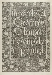 Titelseite, aus Die Werke von Geoffrey Chaucer jetzt neu gedruckt, graviert von William Morris (1834-96) 1896