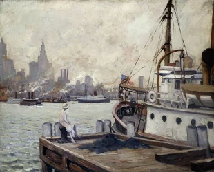 Morgen im Hafen von New York