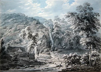 Ein Wasserfall in Corwen, Nordwales