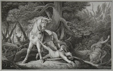 Tod von Wilhelm Rufus, graviert von Neagle, Illustration aus David Humes 