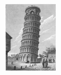 Der schiefe Glockenturm, in Pisa, um 1824