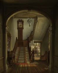Alte Uhr auf der Treppe, 1868