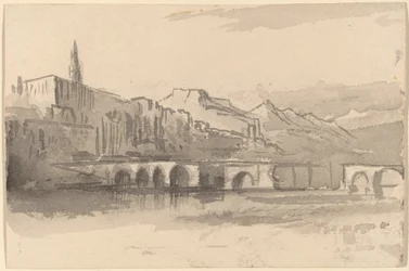 Brücke mit Bergen in der Ferne (Ventimiglia)