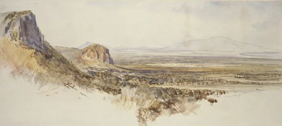 Fernsicht auf Borghetto und Partenico, Sizilien, 1847