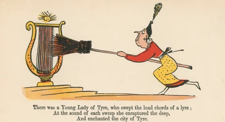 Es war eine junge Dame aus Tyre, die die lauten Akkorde einer Leier fegte, aus 