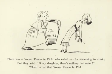 Es war eine junge Person in Pink, die nach etwas zu trinken rief