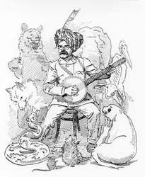 Illustration für Sambourne-Karikatur aus Punch, Rudyard Kipling