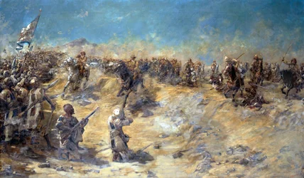 Angriff der 21. Lanzenreiter in der Schlacht von Omdurman am 2. September 1898, 1899