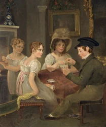 Mrs. Sarah Cornock und ihre drei Kinder, ca. 1810