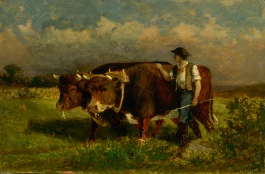 Ohne Titel (Mann mit zwei Ochsen)