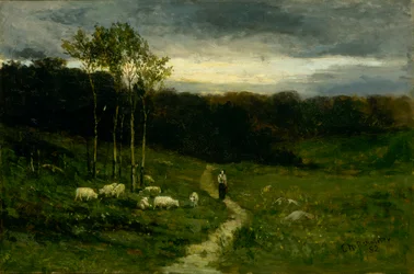Frau geht den Weg hinunter (1882)