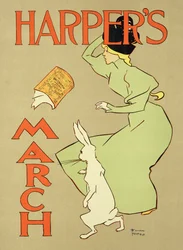Reproduktion eines Werbeplakats für „Harper