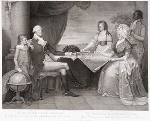 Die Familie Washington, 1798 (Kupferstich und Punktiermanier)