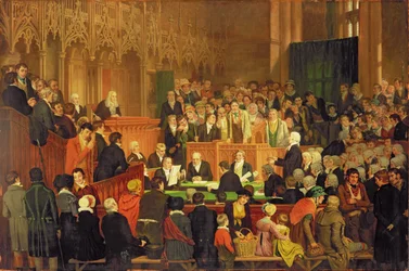 Der Prozess der Garantie eines Pferdes im County Court von Lancaster Castle