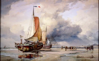 Niederländische Pincks in Scheveningen, Holland, 1860