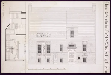 Entwurf für Haus und Studio für J.A.M. Whistler Esq, Chelsea, ca. 1877-78