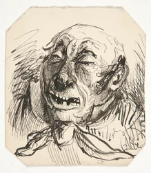 Karikatur eines kahlen Mannes