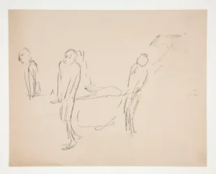 Figurenstudie - zwei Männer tragen eine Trage