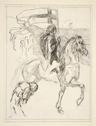 Galahad zieht aus, Studie für Die Suche nach dem Heiligen Gral (Serie von fünfzehn Gemälden für die Boston Public Library, abgeschlossen 1901)