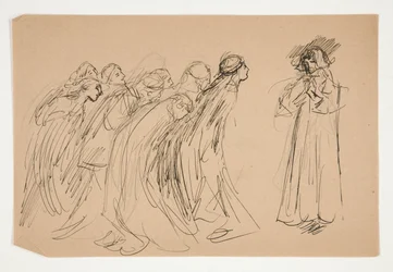 Galahad und die gefangenen Tugenden, Studie für Die Suche nach dem Heiligen Gral (Serie von fünfzehn Gemälden für die Boston Public Library, abgeschlossen 1901)