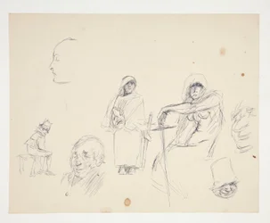 Blatt mit Figurenstudien