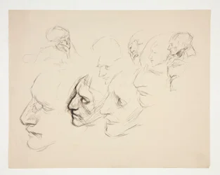 Blatt mit Studien eines einzelnen Gesichts