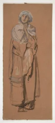 Skizze einer turbantragenden Figur - nicht identifizierte Illustration