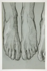 Skizze von drei Füßen (recto); Skizze von einem Fuß (verso)