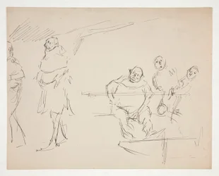 Studien für ein nicht identifiziertes Shakespeare-Stück (Falstaff?) (recto und verso)