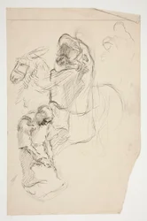 Studie für Die Suche nach dem Heiligen Gral (Serie von fünfzehn Gemälden für die Boston Public Library, abgeschlossen 1901)