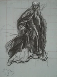Studie für die Königin, aus der Theaterszene, Hamlet, Akt 3, Szene 2