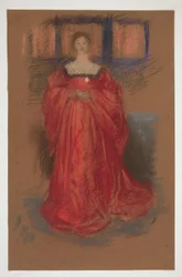 Studie einer Frau im Renaissancekostüm - (unidentifizierte Illustration für ein Shakespeare-Stück?)