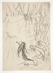 Das Erreichen des Grals, Studie für Die Suche nach dem Heiligen Gral (Serie von fünfzehn Gemälden für die Boston Public Library, abgeschlossen 1901)
