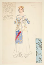 Die Königin, Kostümskizze für König Richard II