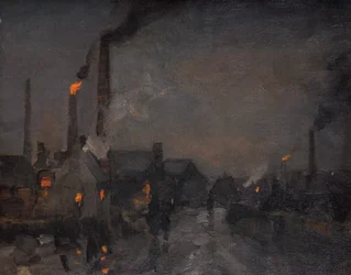 Black Country, Nacht, mit Gießerei