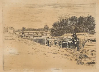 Whistler in Moulsey [Molesey Lock], [1861]