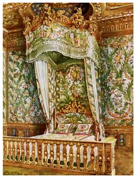 Vergoldetes Staatsbett von Marie Antoinette, Schlafzimmer der Königin, Palais de Fontainebleau, Frankreich
