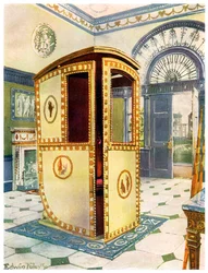 Lackierter Sänftenstuhl mit gewölbtem Dach, 1911-1912