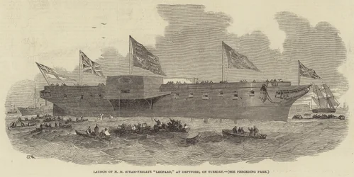 Stapellauf der Dampffregatte HM Leopard in Deptford, am Dienstag