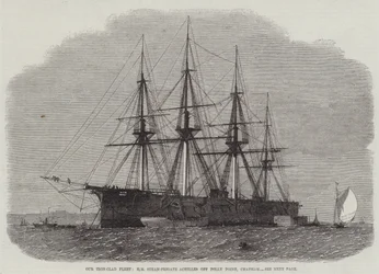 Unsere gepanzerte Flotte, HM Dampf-Fregatte Achilles vor Folly Point, Chatham