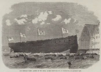 Unsere Panzerschiffflotte, Stapellauf der Royal Alfred Schraubenfregatte in Portsmouth, letzten Samstag