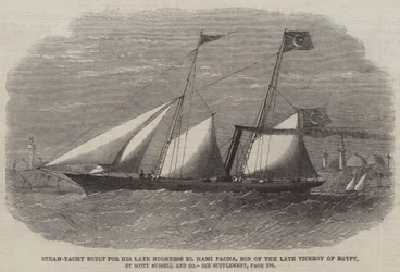 Dampfyacht gebaut für Seine verstorbene Hoheit El Hami Pacha, Sohn des verstorbenen Vizekönigs von Ägypten, von Scott Russell und Company