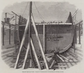 Die neue gepanzerte Flotte, Rahmung der Dampffregatte Ihrer Majestät Achilles, 50 Kanonen