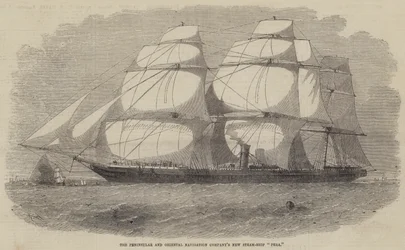 Das neue Dampfschiff Pera der Peninsular and Oriental Navigation Company