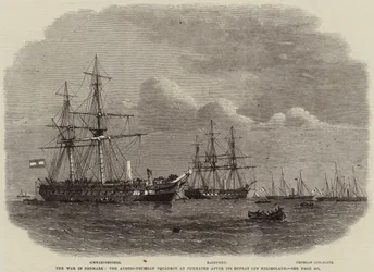 Der Krieg in Dänemark, das österreichisch-preußische Geschwader in Cuxhaven nach seiner Niederlage vor Helgoland