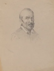 Porträt eines Mannes, Skizze für die Unterzeichnung des Vertrags in der Kabine der Mayflower