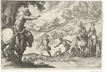 Landschaft mit Hasenjagd